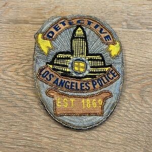 Vintage Coin Purse.  Los Angeles Detective badge converted to beaded coin purse.